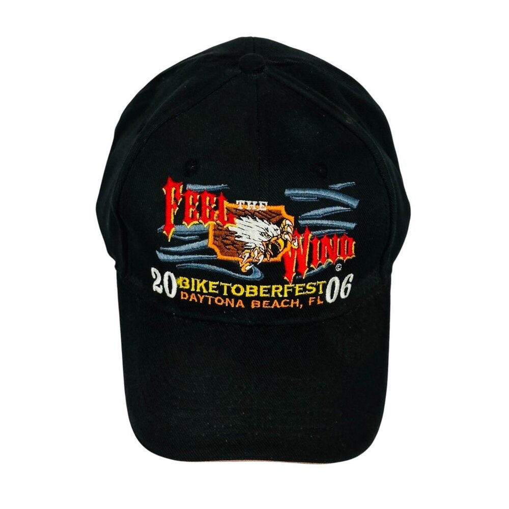 2006 Biketoberfest Daytona Beach Blank Feel The Wind Adjustable Hat Motorcycle
